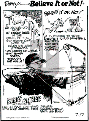 Ripley's Believe It or Not on Thursday July 17, 2008 Comic Strip