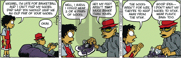 Cleats on Thursday March 4, 2004 Comic Strip