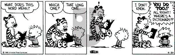 Calvin and Hobbes - Wednesday April 30, 1986 Comic Strip