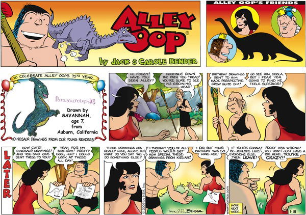 Alley Oop on Sunday January 18, 2009 Comic Strip