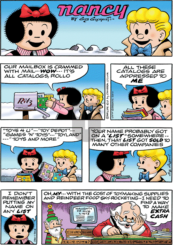 Nancy on Sunday January 1, 2012 Comic Strip