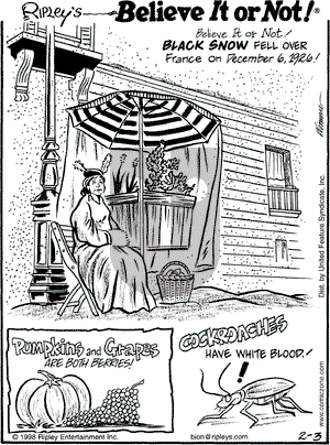 Ripley's Believe It or Not - Tuesday February 3, 1998 Comic Strip