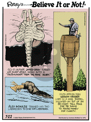 Ripley's Believe It or Not on Wednesday July 22, 2020 Comic Strip