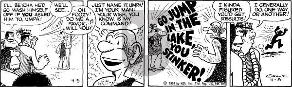 Alley Oop on Tuesday April 9, 1974 Comic Strip