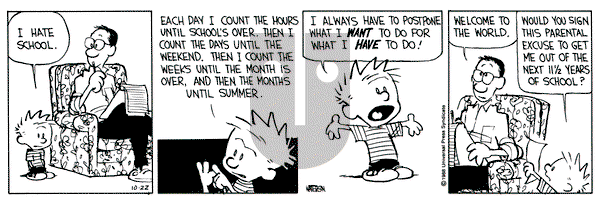 Calvin and Hobbes on Saturday October 22, 1988 Comic Strip