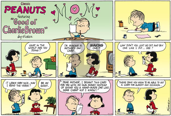 Peanuts on Sunday May 11, 2003 Comic Strip