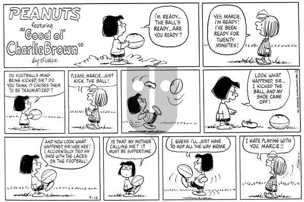 Peanuts on Sunday September 12, 1982 Comic Strip