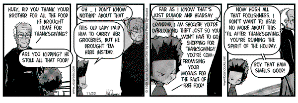 The Boondocks on Monday November 22, 1999 Comic Strip