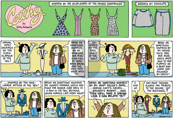 Cathy Classics - Sunday March 22, 1998 Comic Strip