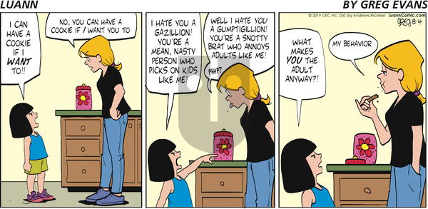 Luann on Sunday August 4, 2019 Comic Strip