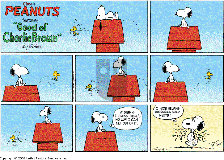 Peanuts - Sunday March 16, 2003 Comic Strip