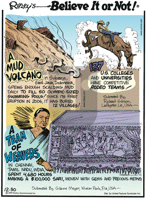 Ripley's Believe It or Not on Wednesday December 30, 2009 Comic Strip