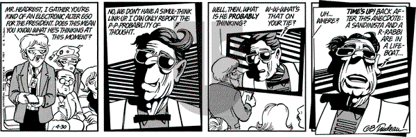 Doonesbury on Thursday April 30, 1987 Comic Strip