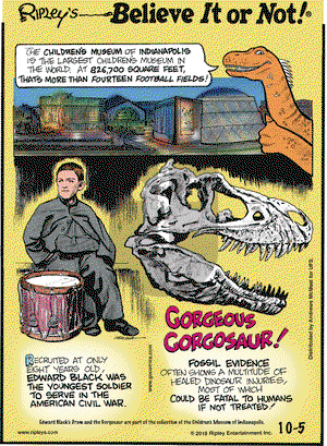 Ripley's Believe It or Not on Friday October 5, 2018 Comic Strip