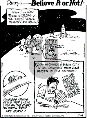 Ripley's Believe It or Not on Wednesday February 4, 1998 Comic Strip