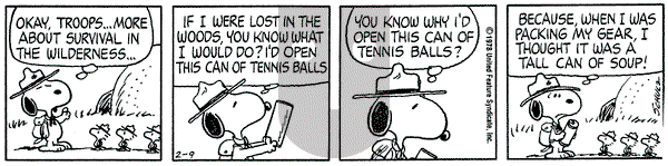 Peanuts on Thursday February 9, 1978 Comic Strip