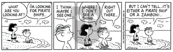 Peanuts on Wednesday July 30, 1997 Comic Strip