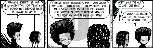 The Boondocks - Wednesday October 10, 2001 Comic Strip