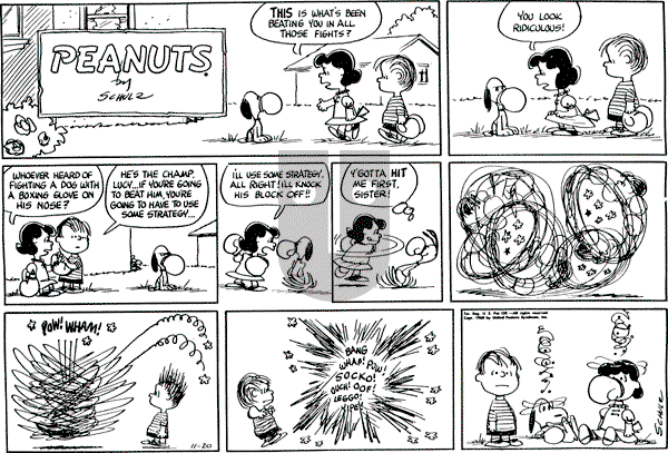 Peanuts - Sunday November 20, 1960 Comic Strip