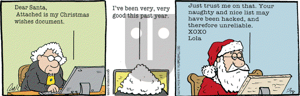 Lola on Monday December 18, 2017 Comic Strip
