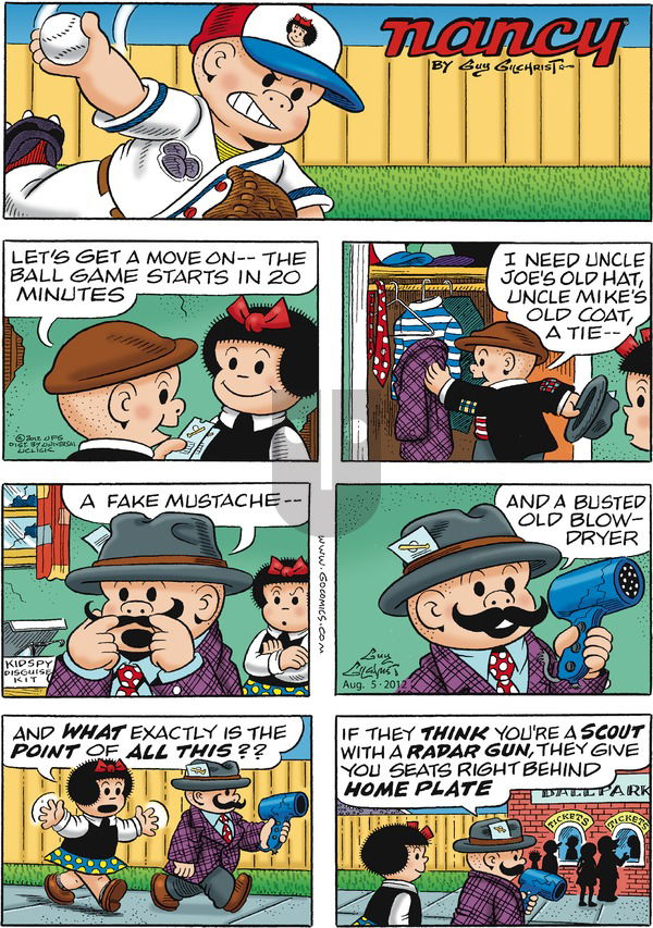 Nancy on Sunday August 5, 2012 Comic Strip