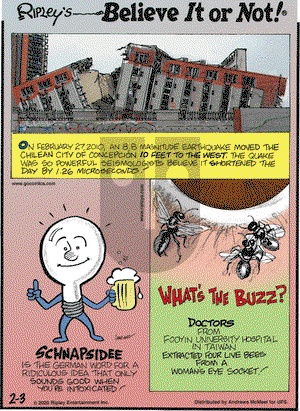 Ripley's Believe It or Not on Monday February 3, 2020 Comic Strip