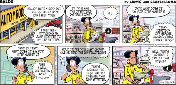 Baldo on Sunday December 13, 2015 Comic Strip