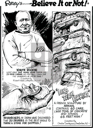 Ripley's Believe It or Not on Monday July 18, 2005 Comic Strip