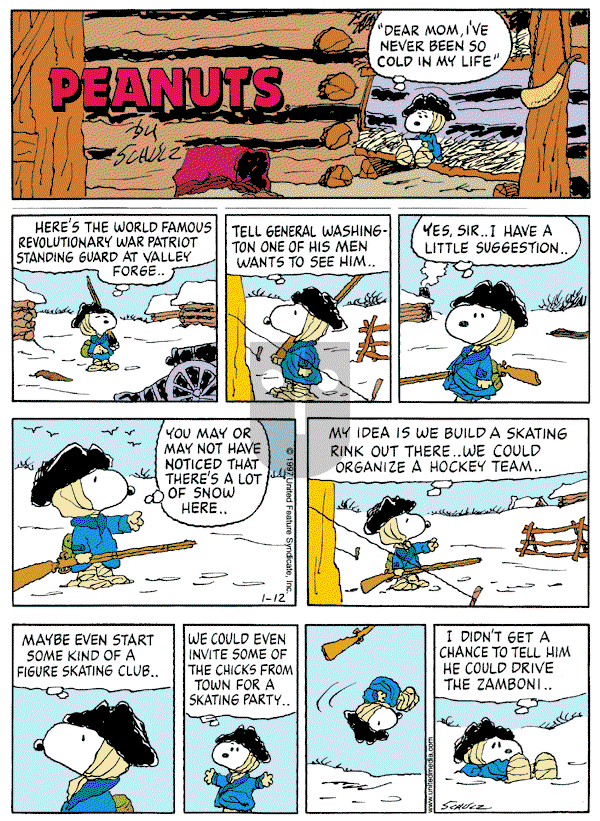 Peanuts - Sunday January 12, 1997 Comic Strip