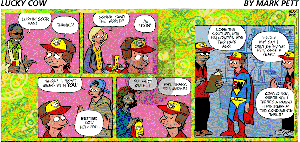 Lucky Cow on Sunday November 2, 2003 Comic Strip