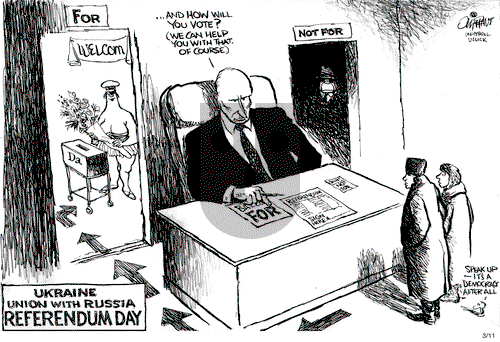 Pat Oliphant on Tuesday March 11, 2014 Comic Strip