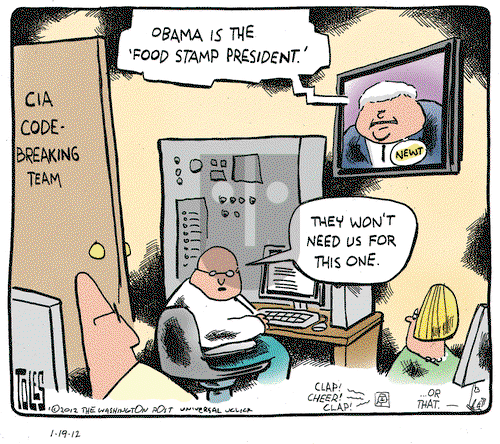 Tom Toles - Thursday January 19, 2012 Comic Strip