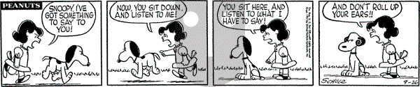 Peanuts - Thursday September 26, 1957 Comic Strip