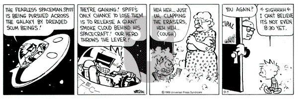 Calvin and Hobbes on Thursday September 7, 1989 Comic Strip