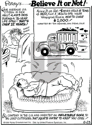 Ripley's Believe It or Not on Monday August 23, 1999 Comic Strip