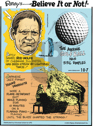 Ripley's Believe It or Not on Wednesday October 7, 2015 Comic Strip