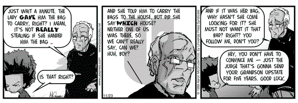 The Boondocks on Tuesday November 23, 1999 Comic Strip