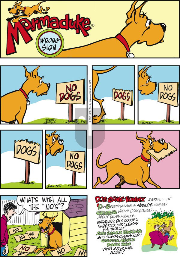 Marmaduke on Sunday September 13, 2015 Comic Strip