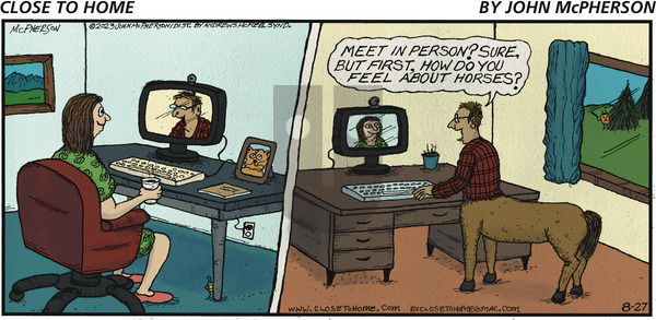 Close to Home on Sunday August 27, 2023 Comic Strip