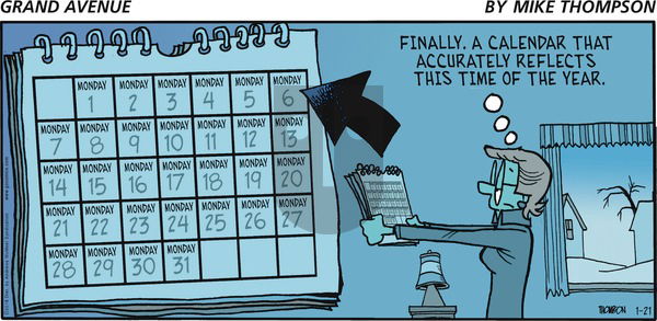 Grand Avenue on Sunday January 21, 2018 Comic Strip