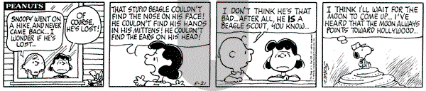 Peanuts on Tuesday May 21, 1974 Comic Strip