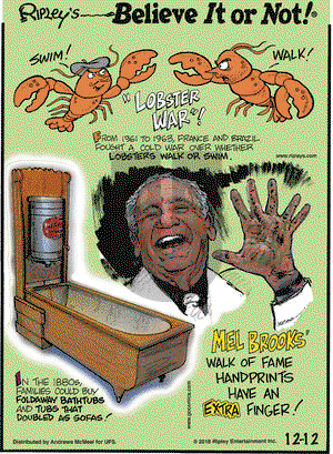 Ripley's Believe It or Not on Wednesday December 12, 2018 Comic Strip
