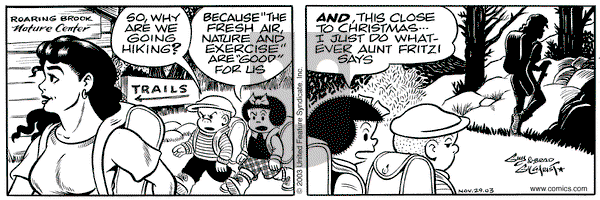 Nancy on Saturday November 29, 2003 Comic Strip