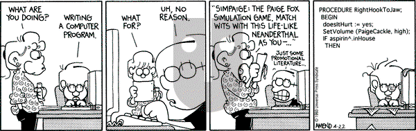 FoxTrot on Thursday April 22, 1993 Comic Strip