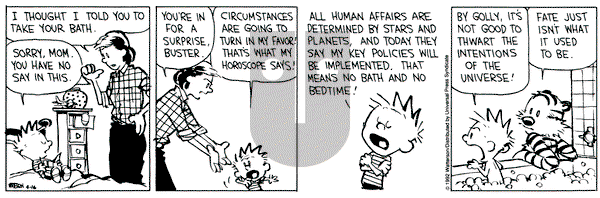 Calvin and Hobbes on Thursday April 16, 1992 Comic Strip