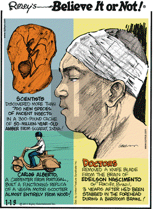 Ripley's Believe It or Not on Thursday January 13, 2011 Comic Strip