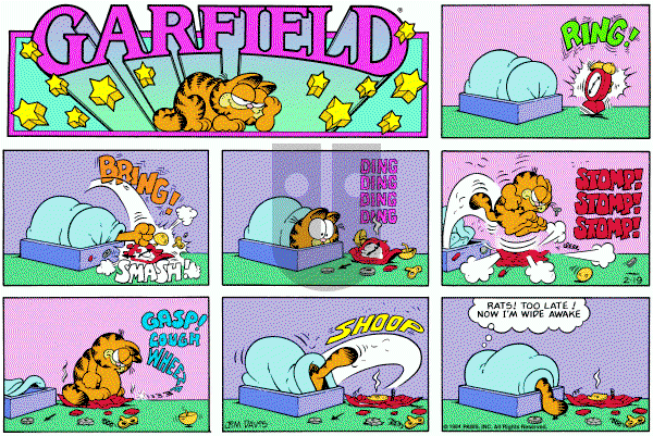 Garfield on Sunday February 19, 1984 Comic Strip