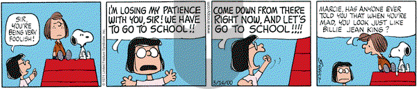 Peanuts on Tuesday March 14, 2000 Comic Strip