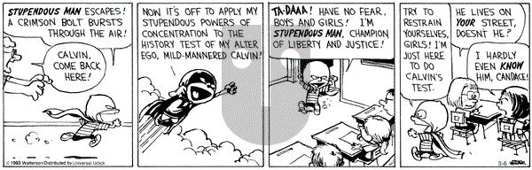 Calvin and Hobbes - Wednesday March 6, 2013 Comic Strip