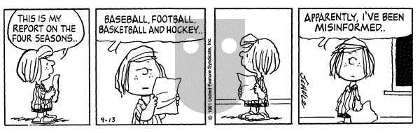 Peanuts on Friday September 13, 1991 Comic Strip